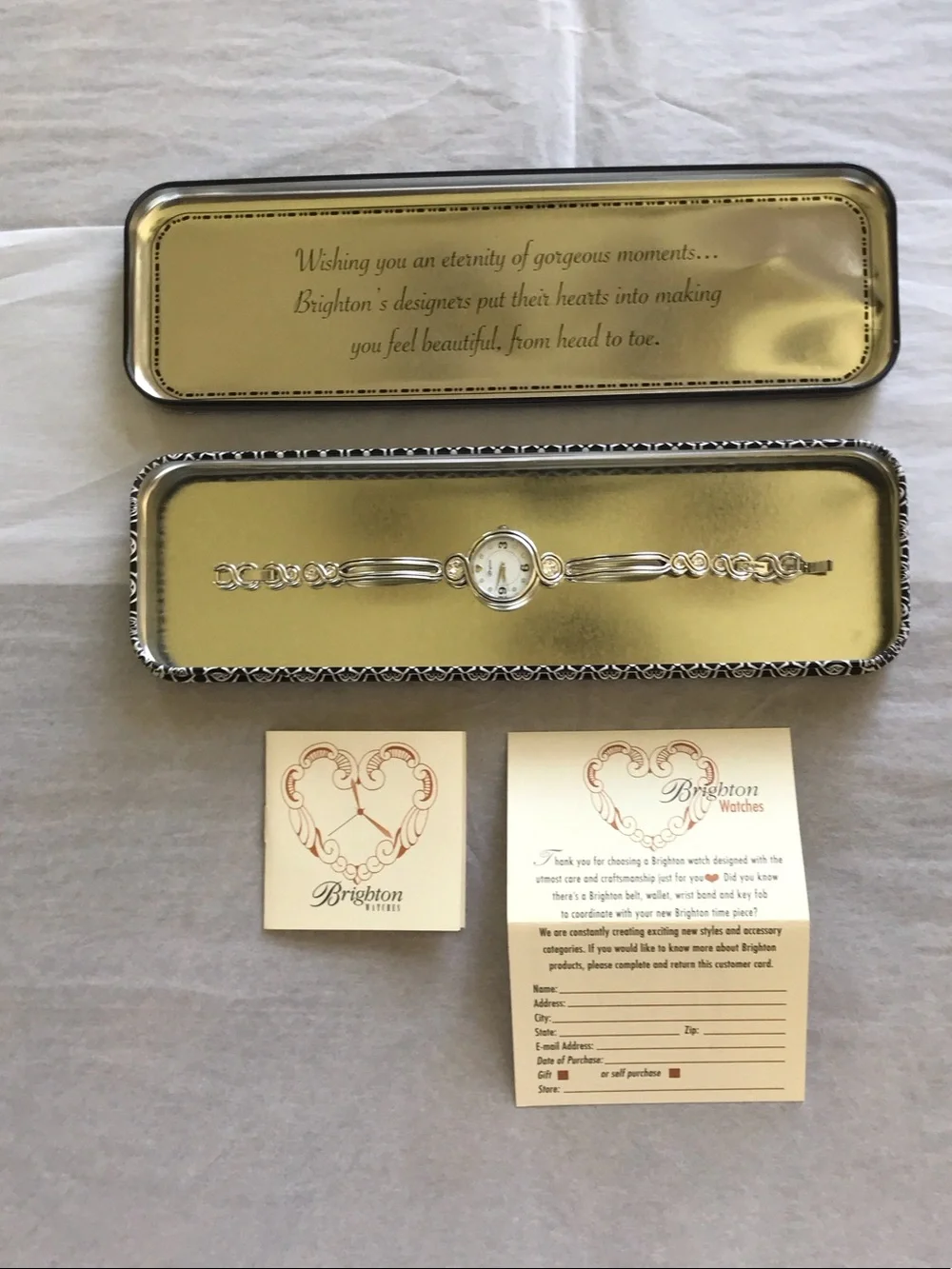 Brighton All Silver-Tone Ladies Bracelet Watch with Decorative Chain Links